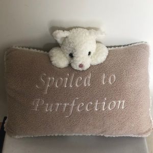 Snuggly pillow “Spoiled to Purrfection”